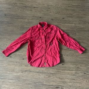 Vintage defect Ralph Lauren Shirt with clip button and accessories size large